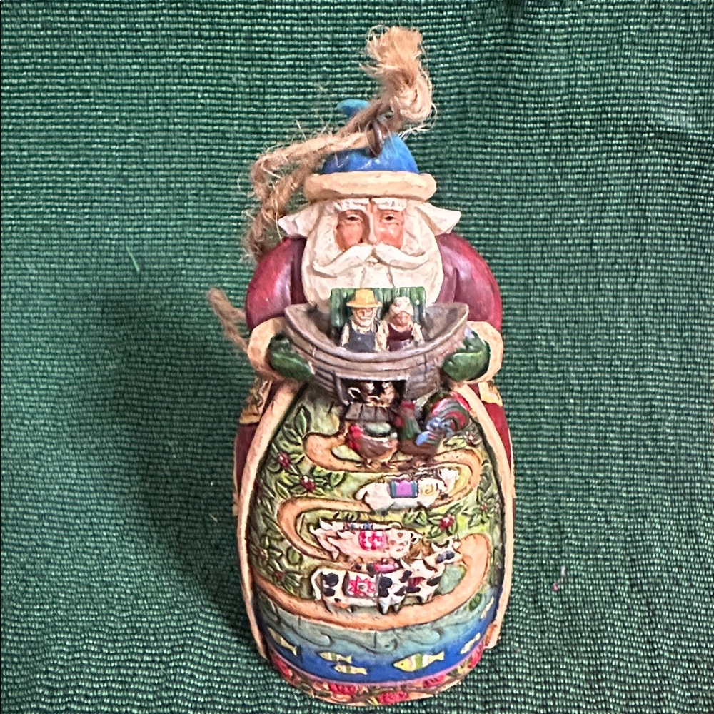 Jim‎ Shore 2007 Heartwood Creek "Two By Two" Noah's Ark Santa Christmas Ornament